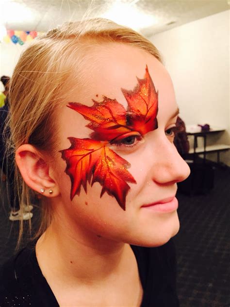 fall leaves face painting|painting fall leaves with acrylics.